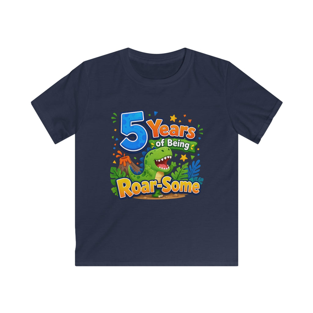 "5 Years of Being Roar-Some" Kids T-Shirt Dinosaur Birthday Tee