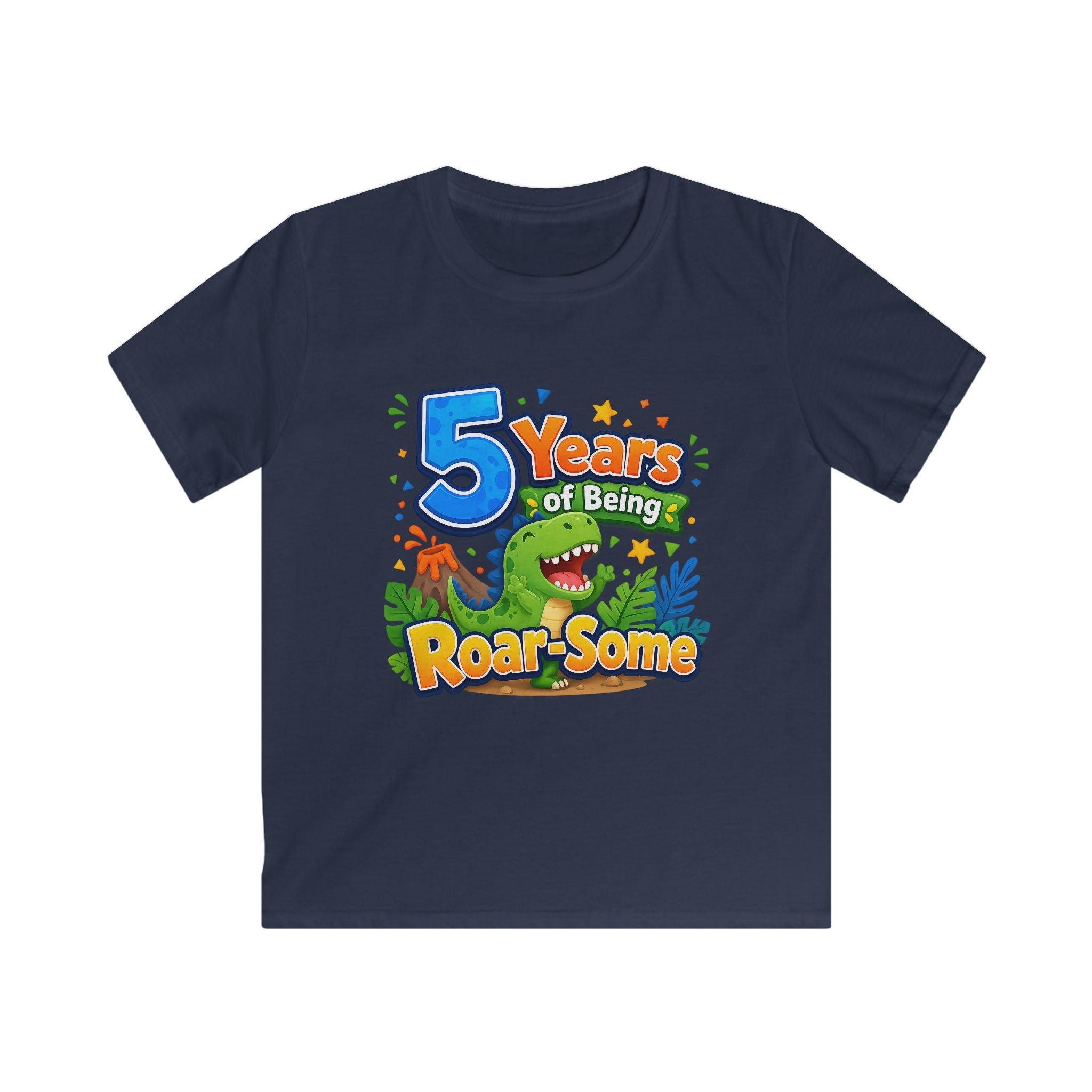 "5 Years of Being Roar-Some" Kids T-Shirt Dinosaur Birthday Tee