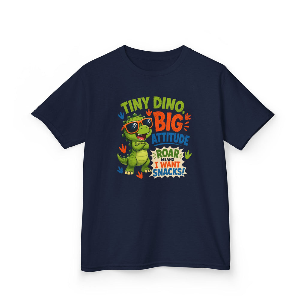 Kids T-Shirt "Tiny Dino, Big Attitude: Roar I Want Snacks" Cute Dino Tee