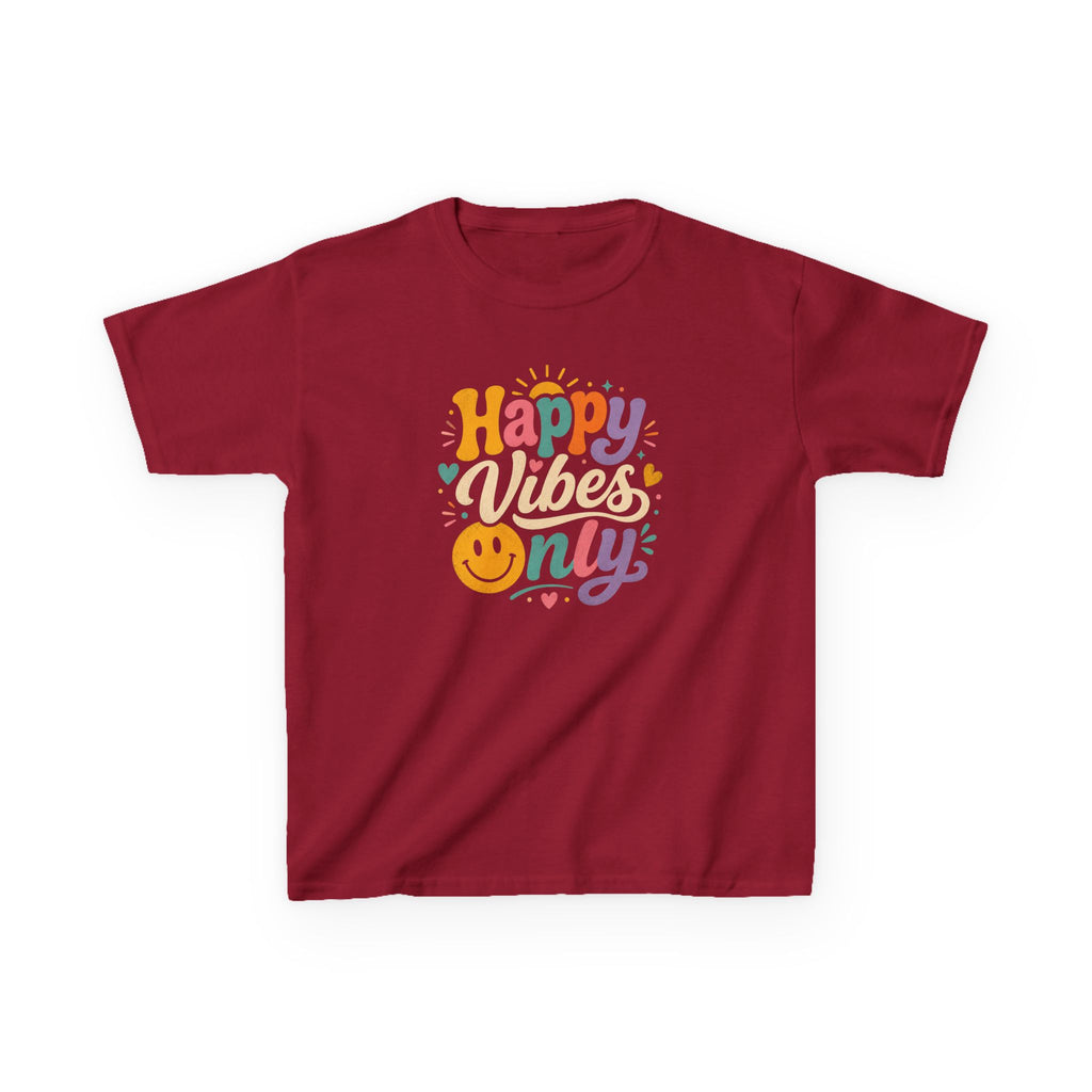 Kids T-Shirt "Happy Vibes Only" Cute Colorful Smiley Tee