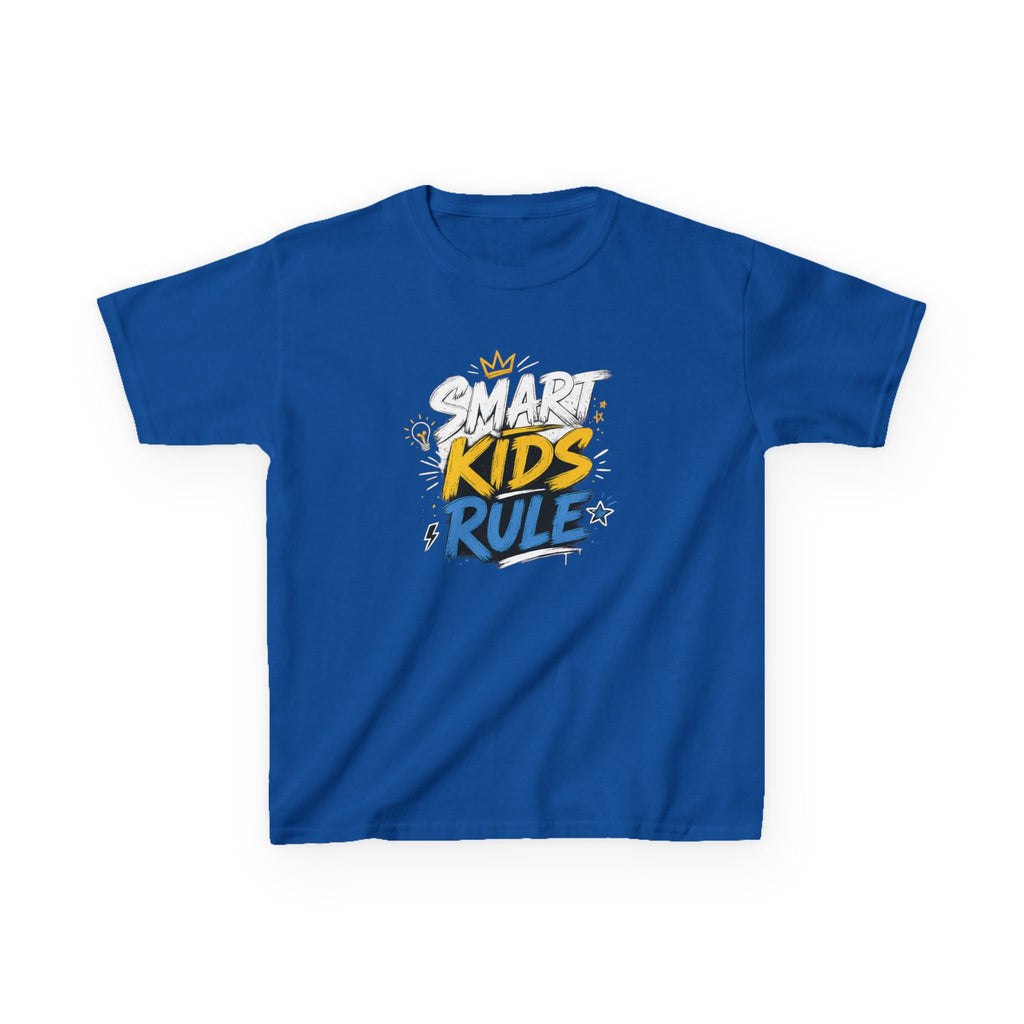 Kids Tee "Smart Kids Rule" Graphic T-Shirt for Back to School & Everyday Wear