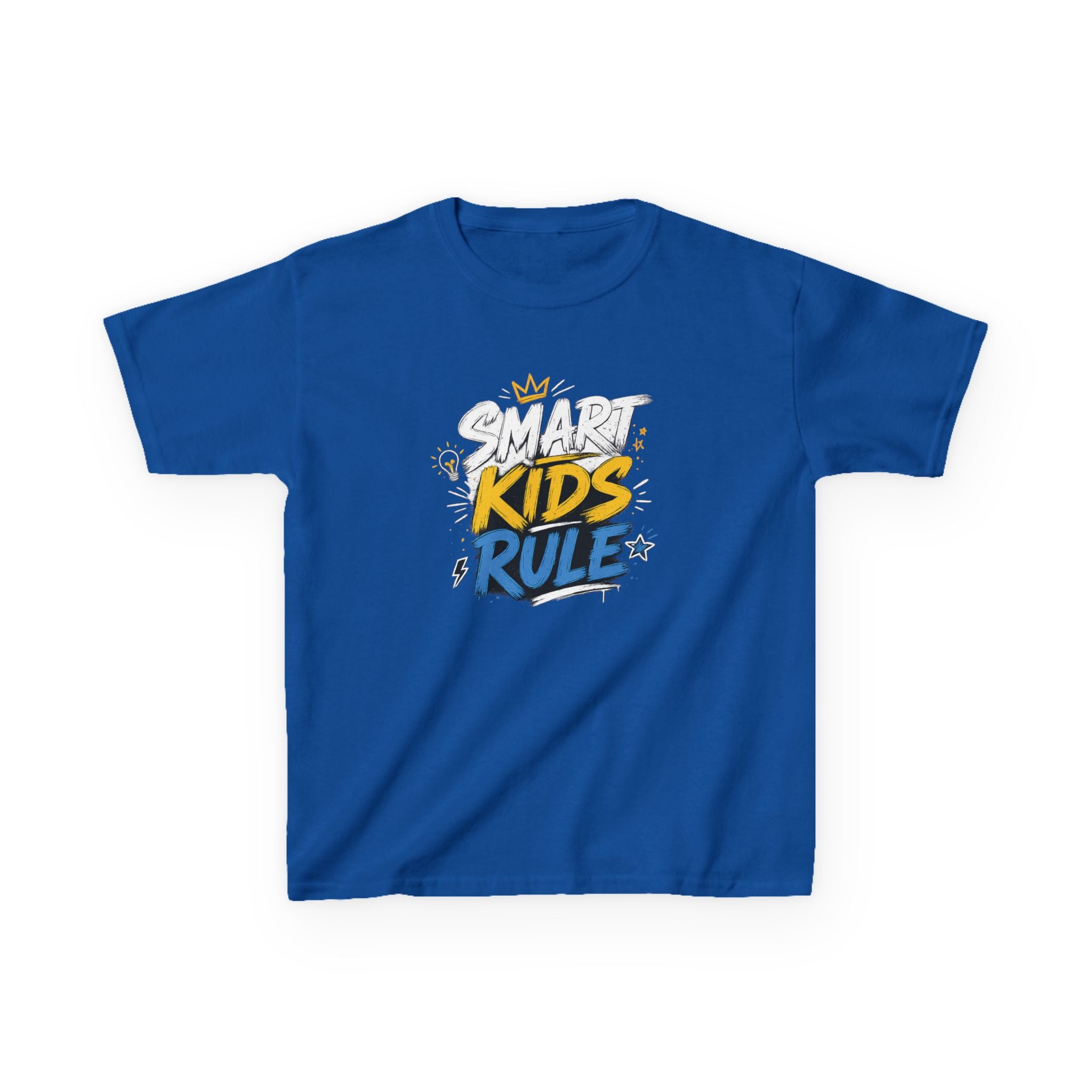 Kids Tee "Smart Kids Rule" Graphic T-Shirt for Back to School & Everyday Wear