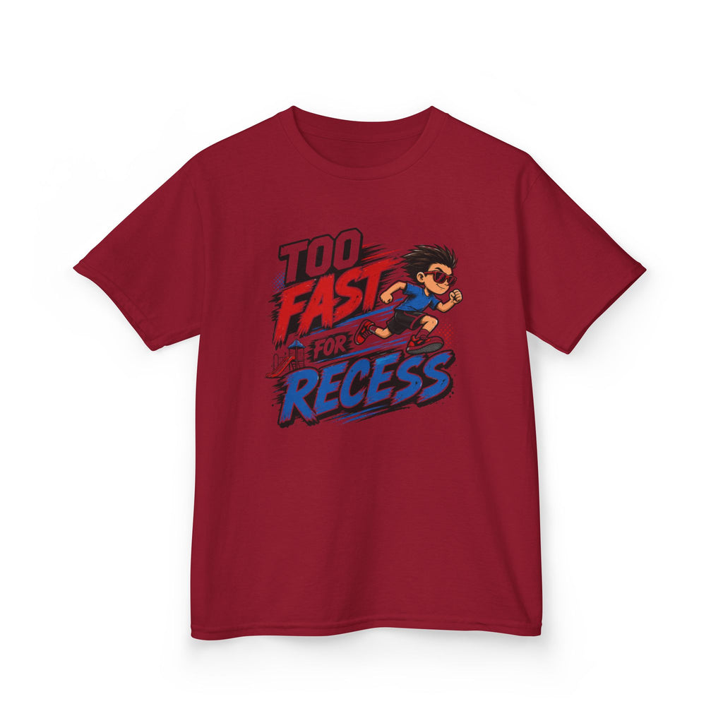 Too Fast for Recess Kids Running T-Shirt | Funny School Track & Field Graphic Tee | Youth Cross Country Athlete Shirt | Speed Runner Gift