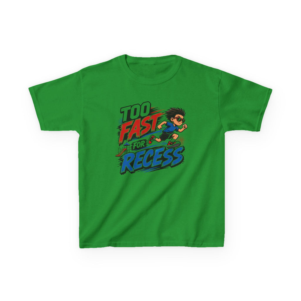 Too Fast for Recess Kids Running T-Shirt | Funny School Track & Field Graphic Tee | Youth Cross Country Athlete Shirt | Speed Runner Gift