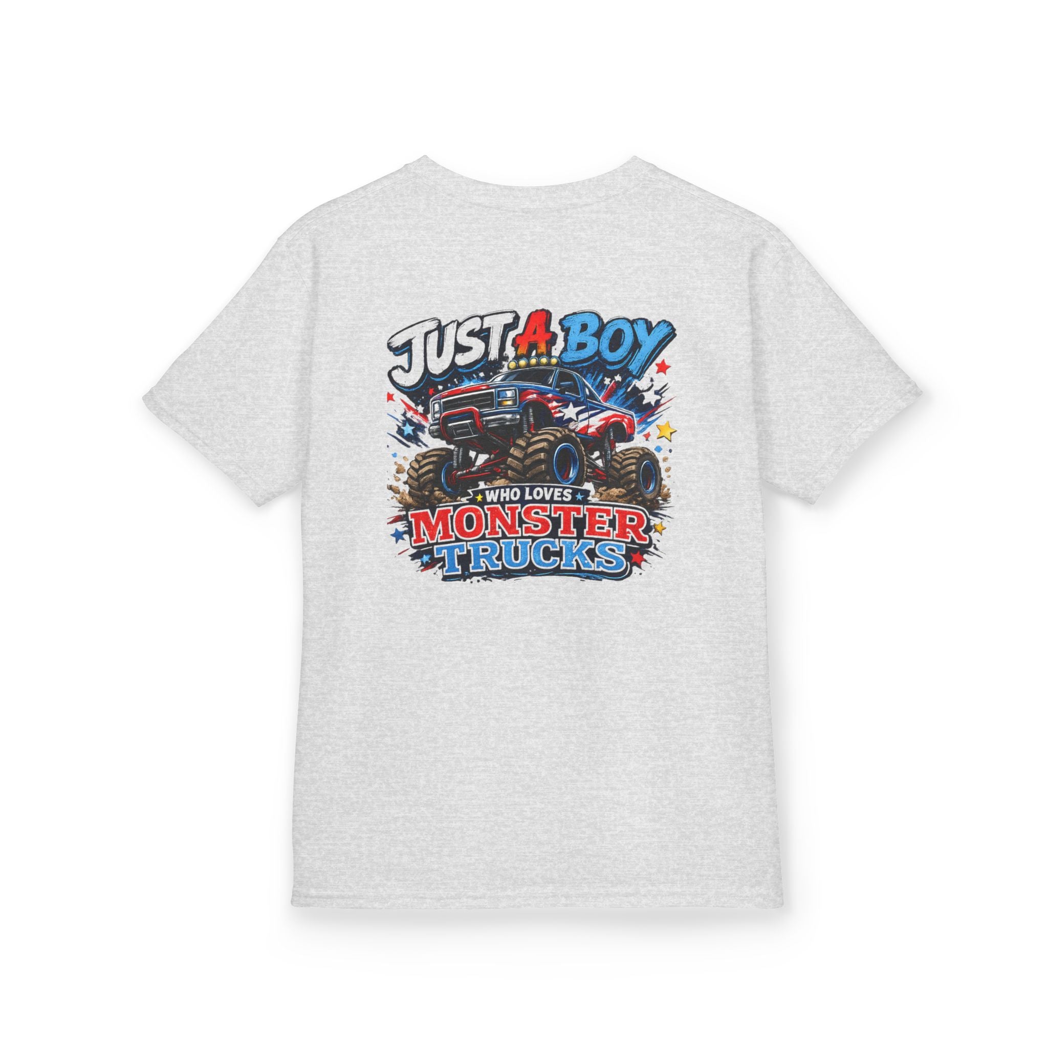 "Just A Boy Who Loves Monster Truck" Graphic kids Birthday T-Shirt Design