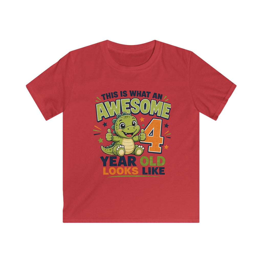 Kids Tee "This Is What An Awesome 4 Year Old Looks Like" Birthday Shirt
