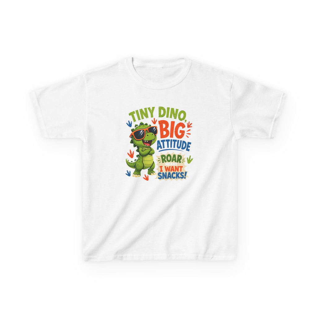 Kids T-Shirt "Tiny Dino, Big Attitude: Roar I Want Snacks" Cute Dino Tee