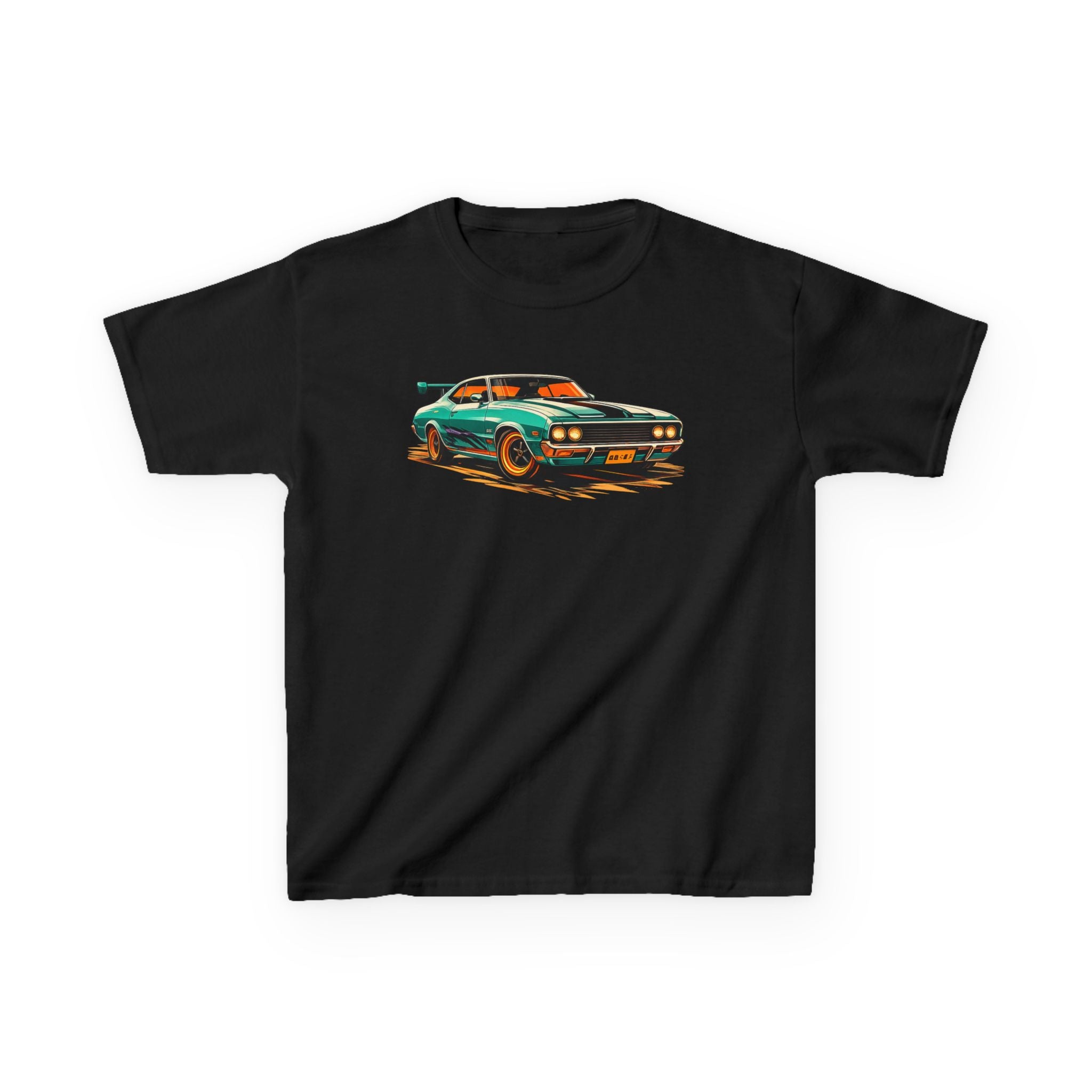 Boys Classic Muscle Car Tee "Retro Green Hotrod Graphic"