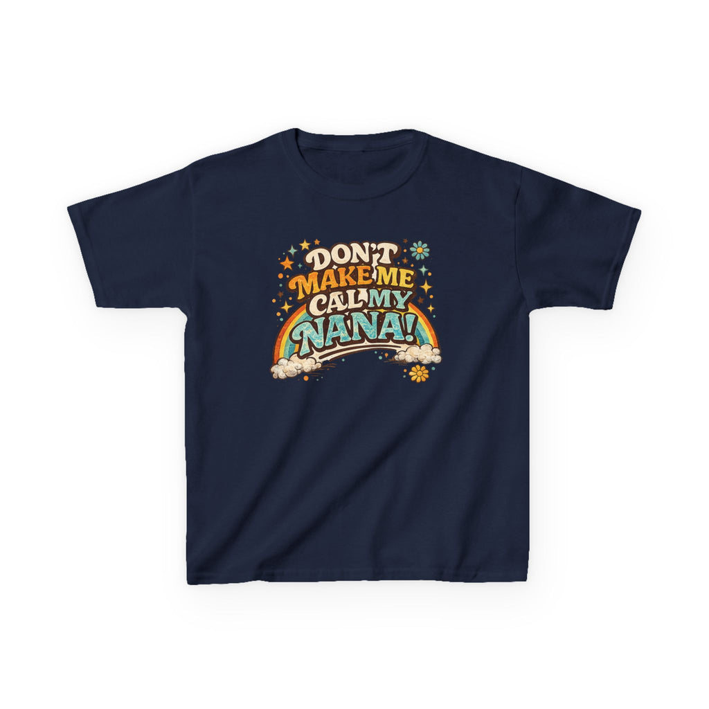 Don't Make Me Call My Nana PNG, Funny Nana Quote, Retro 70s Typography, Vintage Rainbow Shirt Design, Groovy Sublimation PNG, Printable T-Shirt Graphic, Transparent Background