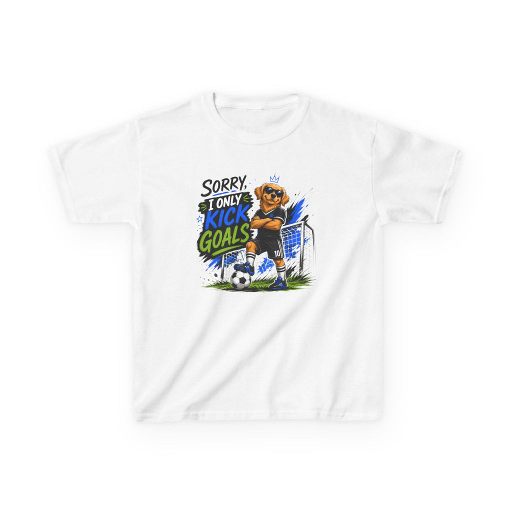 Sorry, I Only Kick Goals Kids Soccer | Kids Sports Graphic T-Shirt