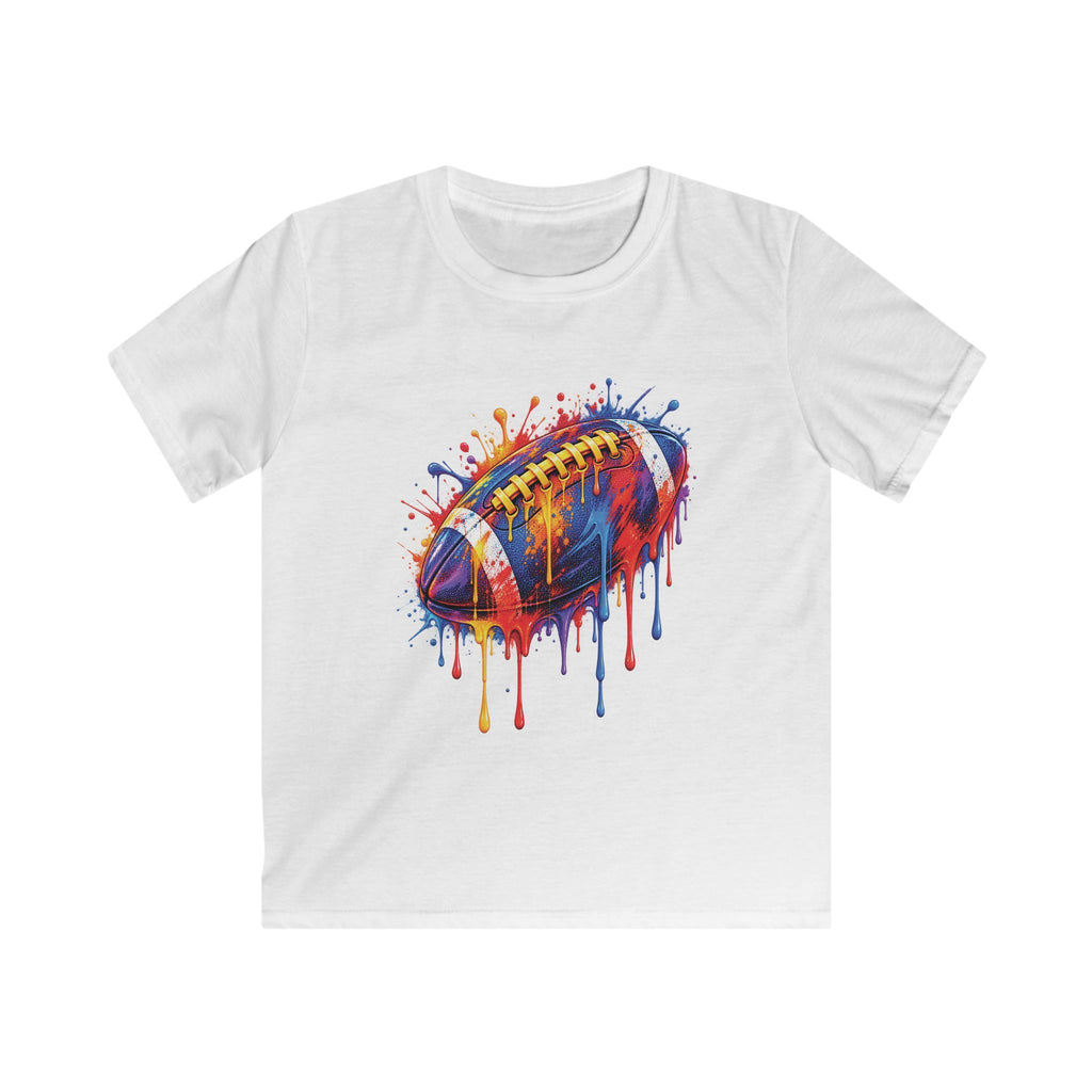 Kids T-Shirt Colorful Drip Football Sports Graphic Tee