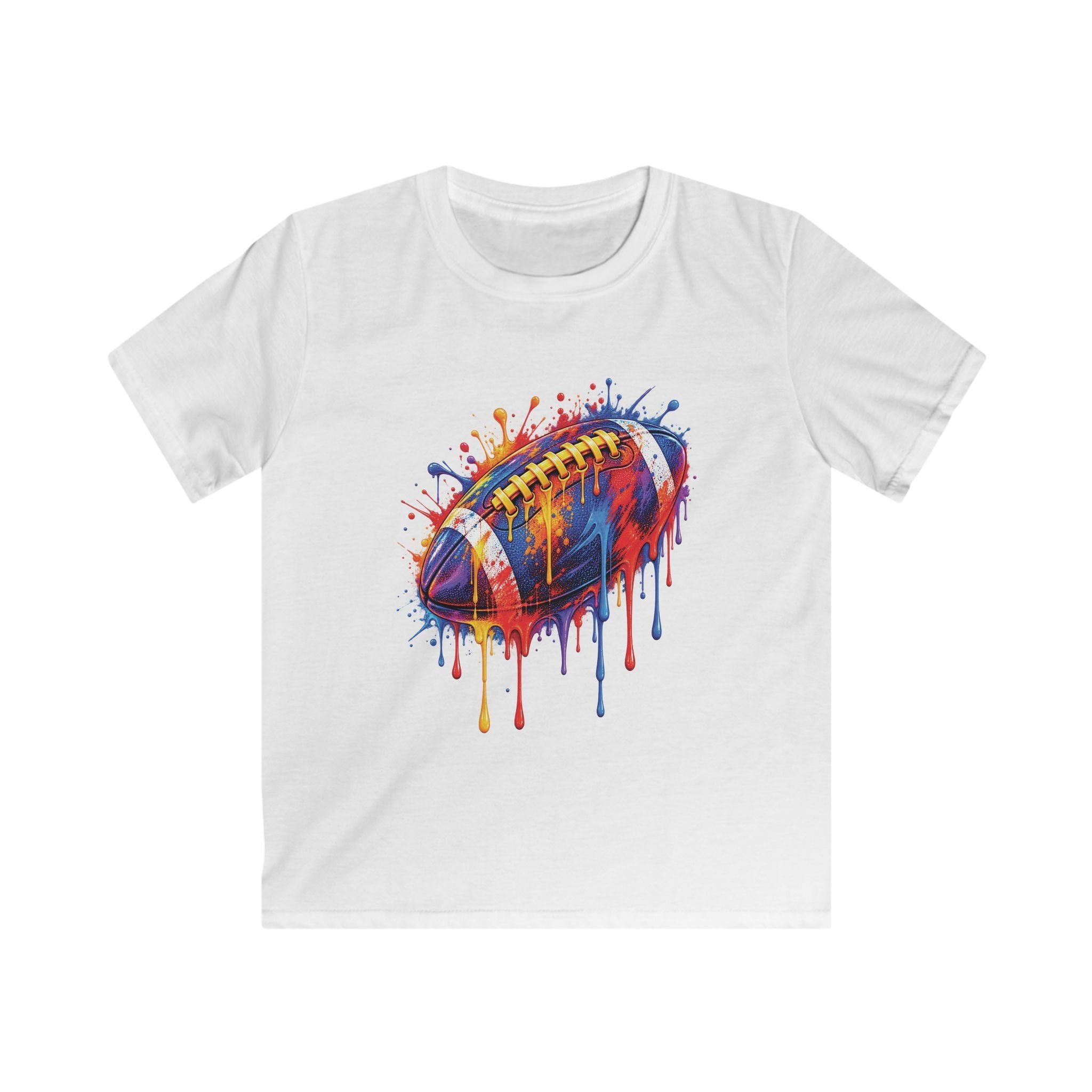Kids T-Shirt Colorful Drip Football Sports Graphic Tee