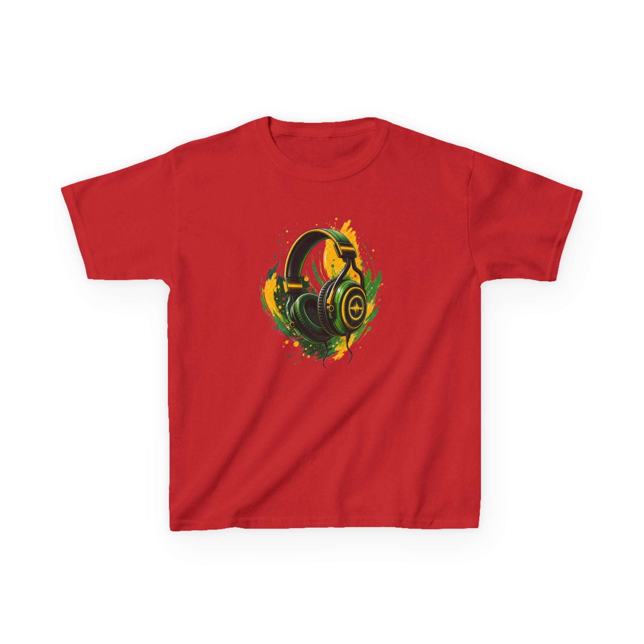Color Splash Headphones Gamer Tee Design Graphic kids T-Shirt Design