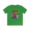 Kids Birthday T‑Shirt 'Fueled by Cake Turning 5' Fire Truck Tee