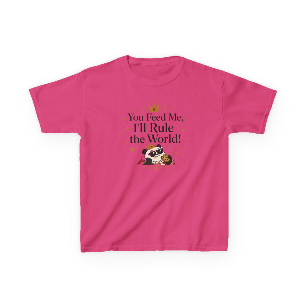 Kids Funny T-Shirt — "You Feed Me, I'll Rule the World!"