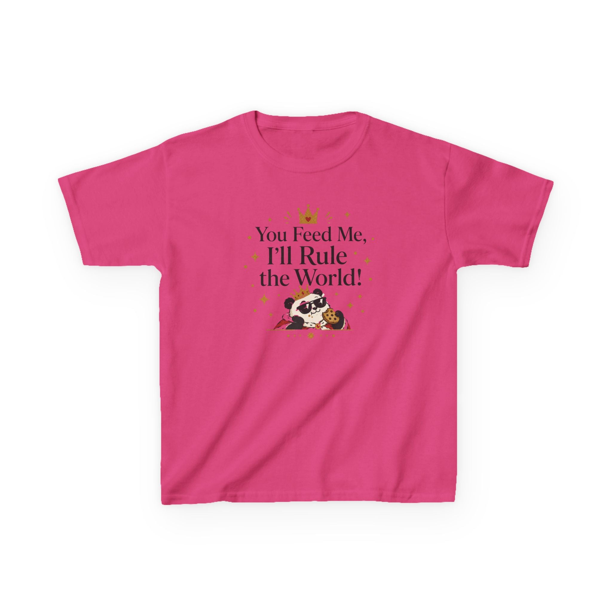 Kids Funny T-Shirt — "You Feed Me, I'll Rule the World!"