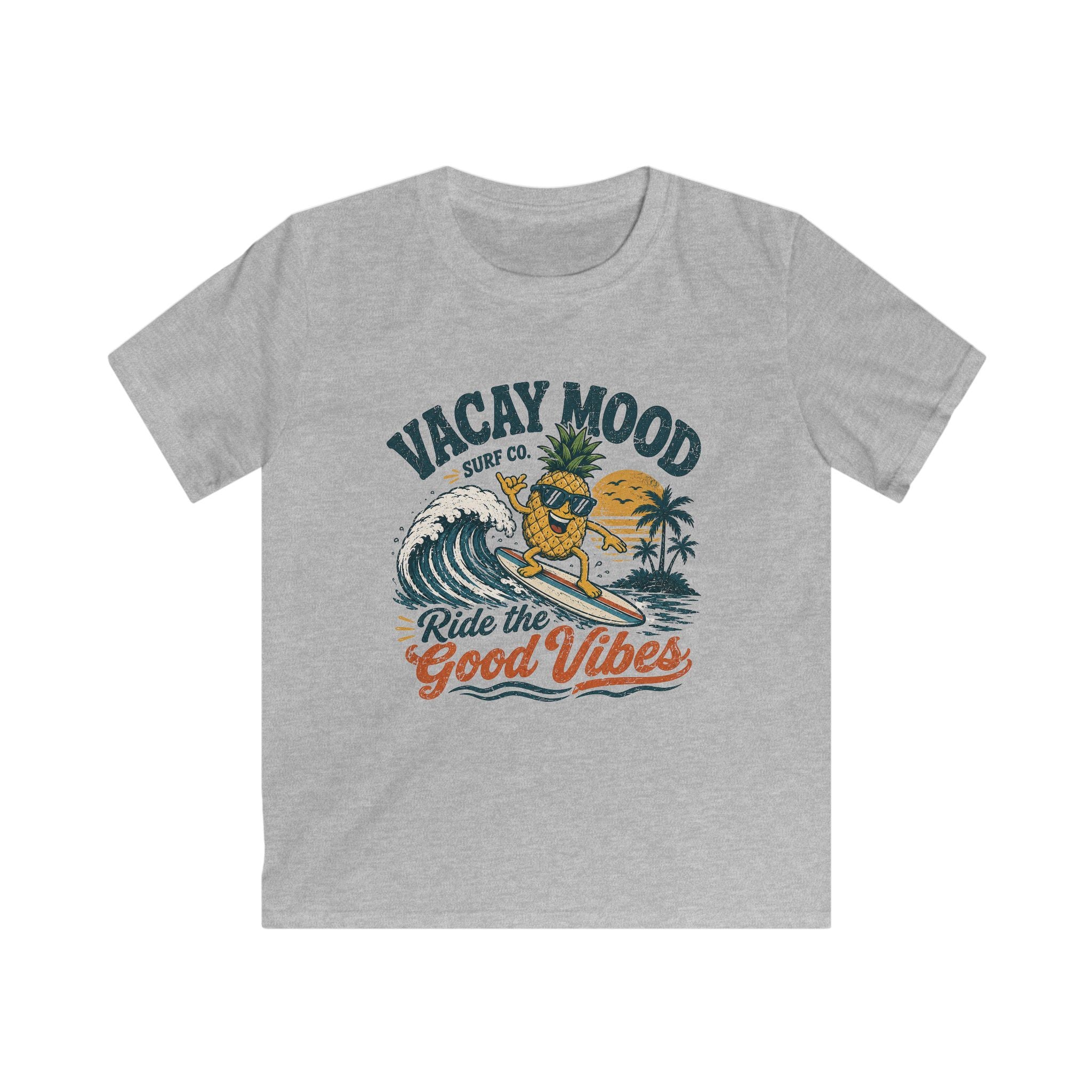 Kids Tee "Vacay Mood: Ride the Good Vibes" Surf Graphic