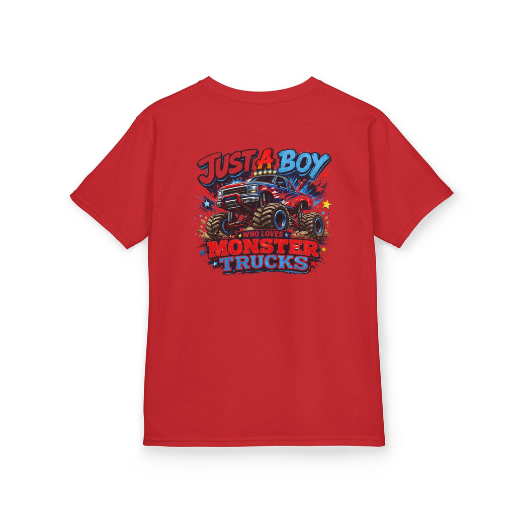 "Just A Boy Who Loves Monster Truck" Graphic kids Birthday T-Shirt Design
