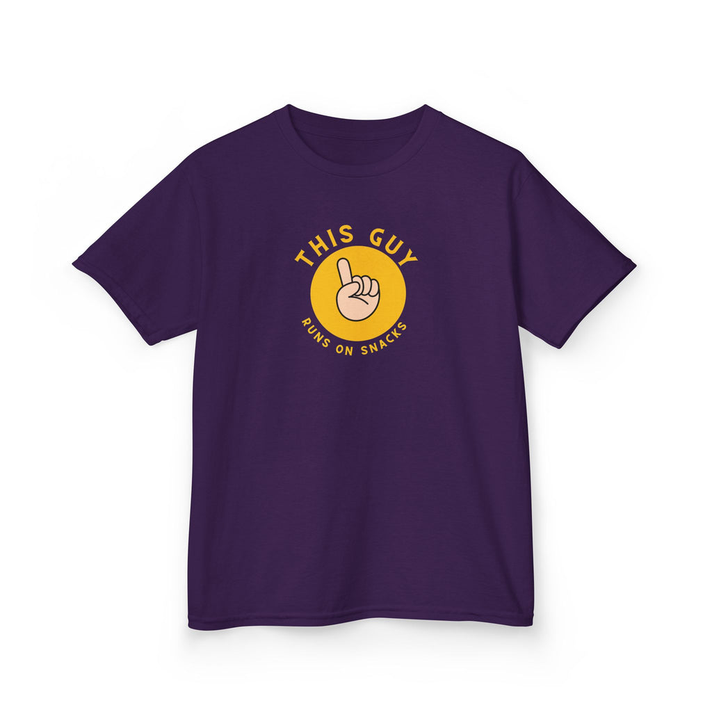 This Guy- Runs on Snacks | Funny Kids Graphic T-Shirt
