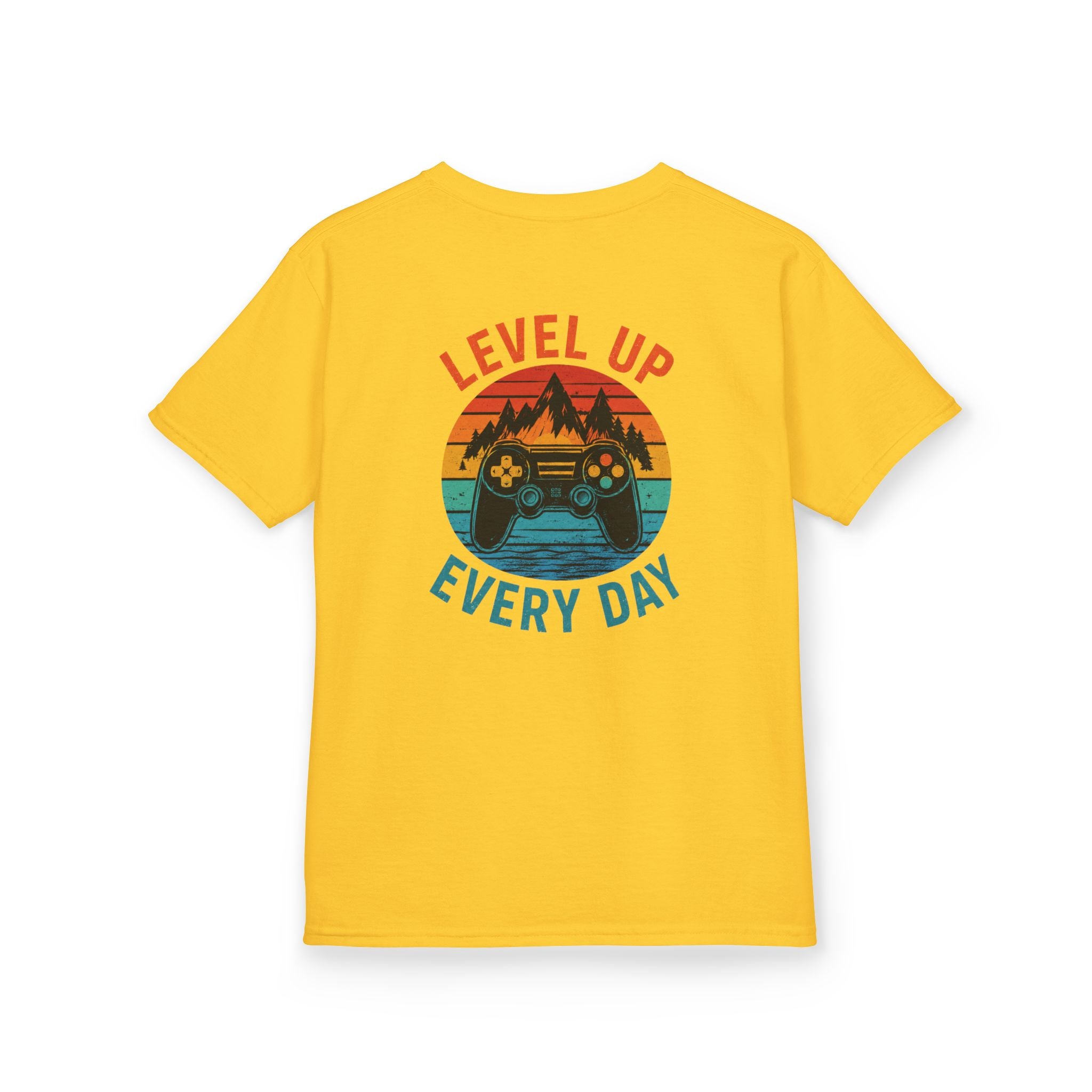 Kids Tee "Level Up Every Day" Retro Gamer Graphic