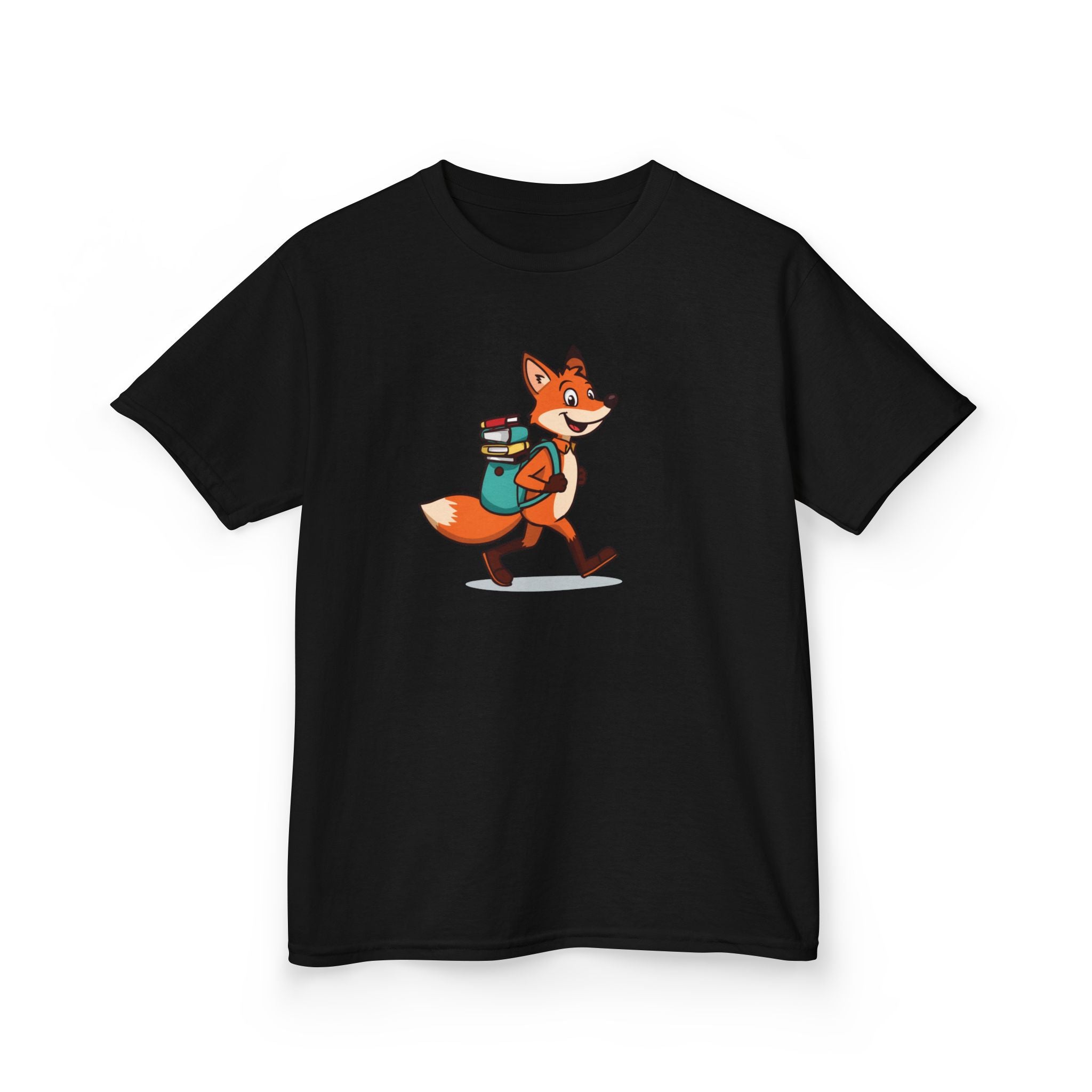 Kids T-Shirt — "Fox  with book bag"