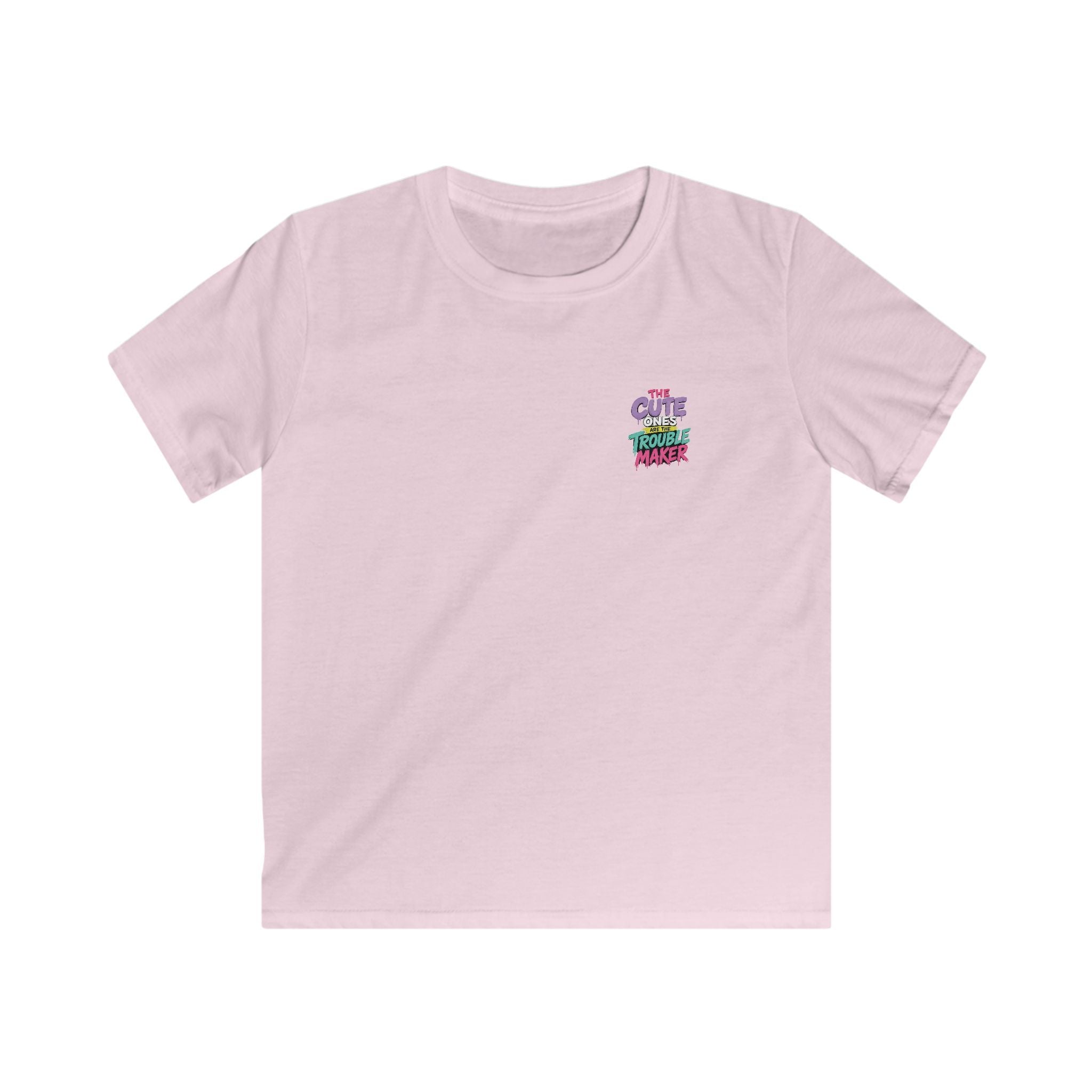 Cute Puppy & Kitten "The Cute Ones Are The Trouble Maker" Graphic Girls T-Shirt