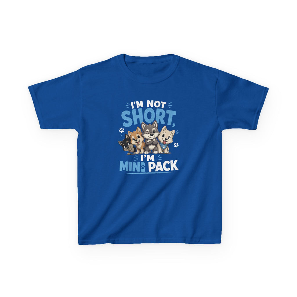 Kids Tee "I'm Not Short, I'm Mini Pack" Cute Husky Puppy Shirt