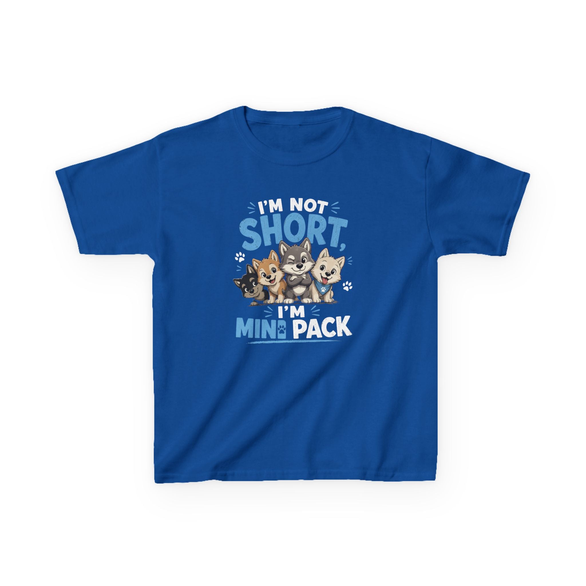 Kids Tee "I'm Not Short, I'm Mini Pack" Cute Husky Puppy Shirt