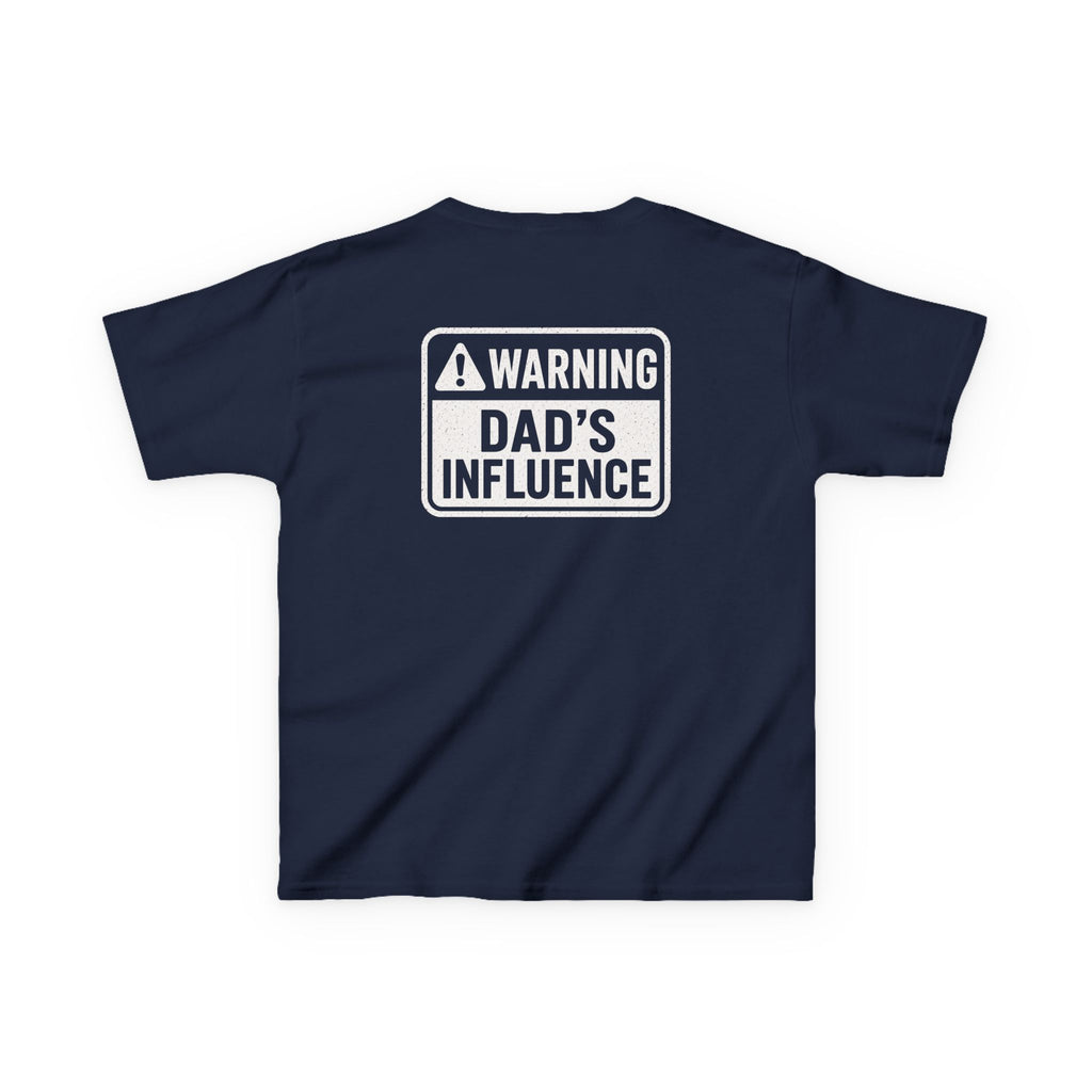 Warning "Dad Influence" Humor Graphic T-Shirt Design