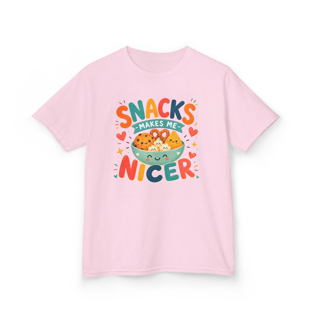 Cute Kids T-Shirt "Snacks Make Me Nicer" Cute Snack Monster Tee