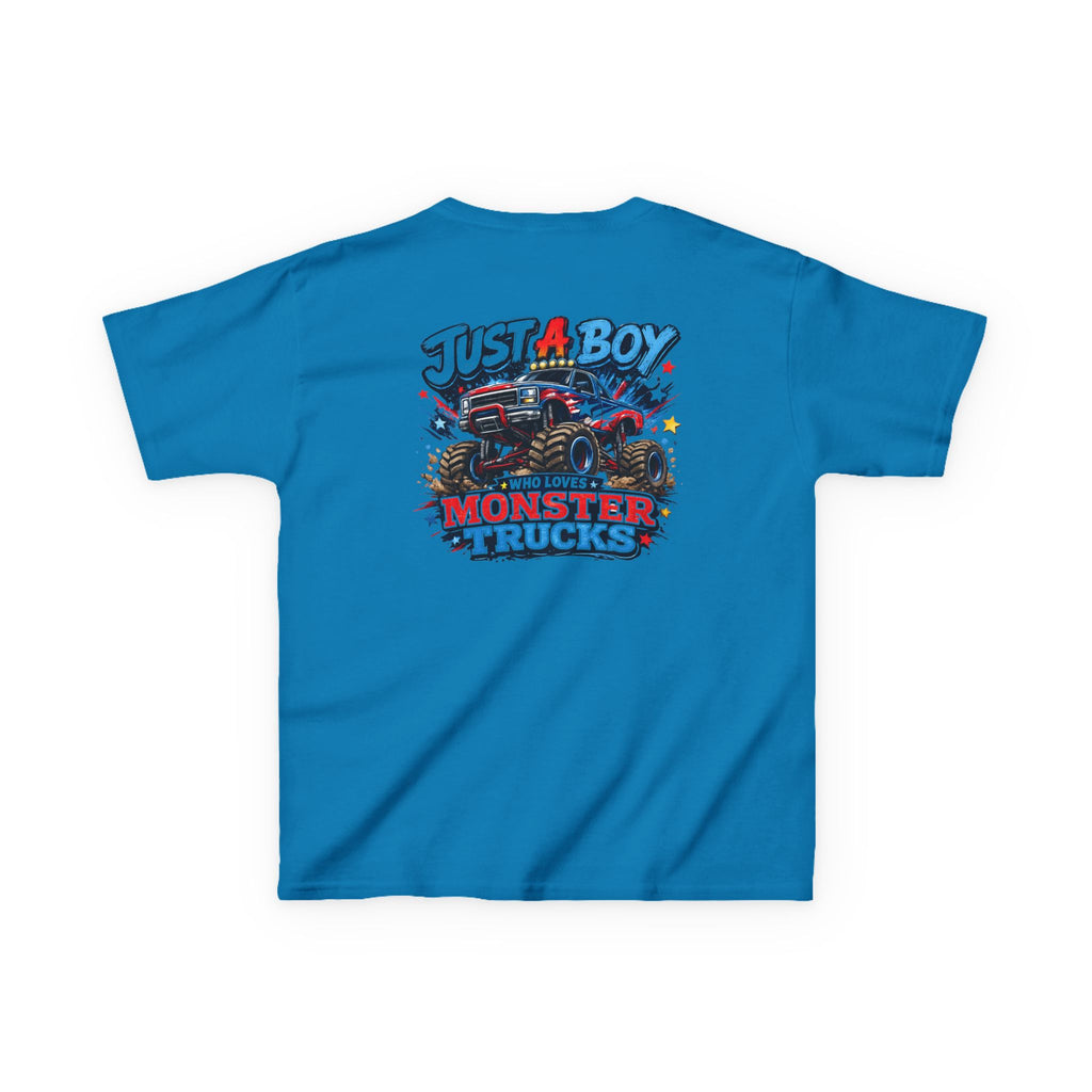 "Just A Boy Who Loves Monster Truck" Graphic kids Birthday T-Shirt Design