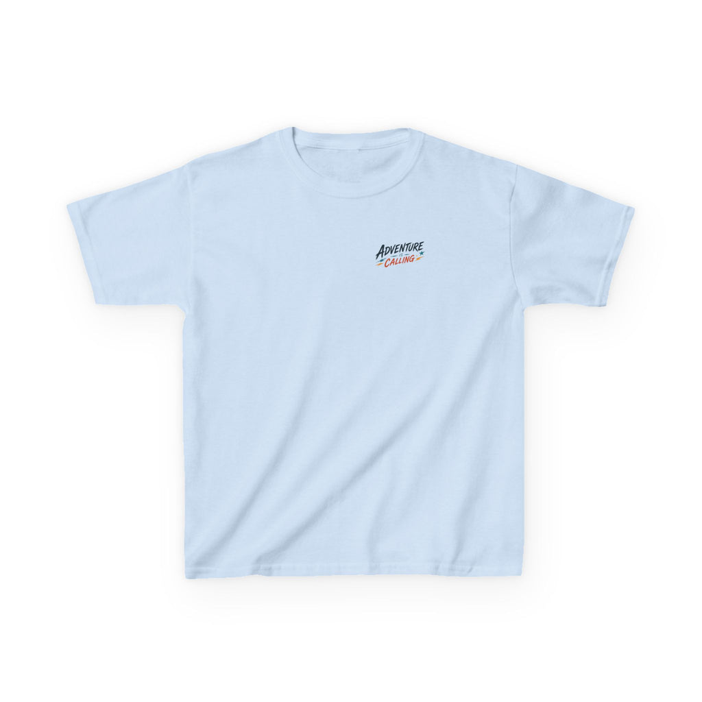Boys Tee "Adventure Calling" Vintage Tropical Car & Sunset Graphic