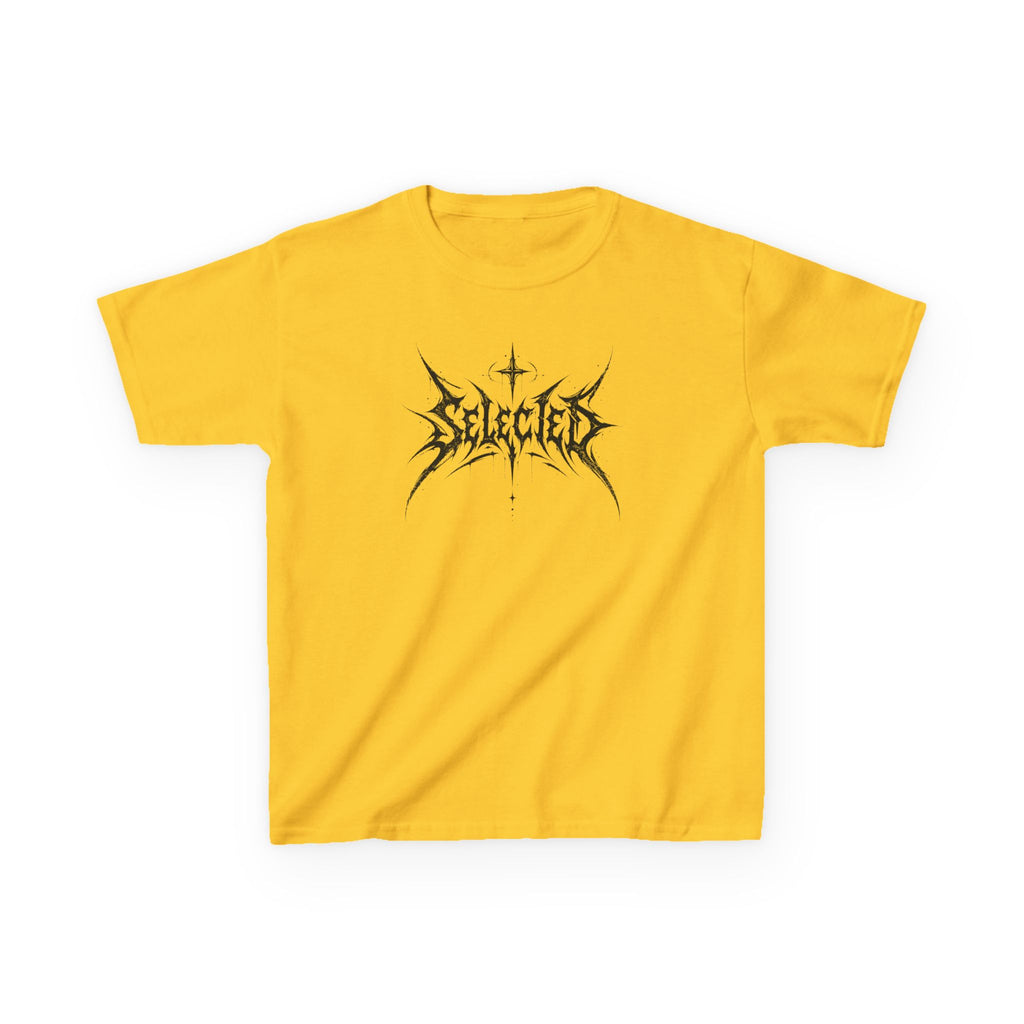 Kids Tee 'Selected' Black Metal Logo Boys and Girls Graphic Tees