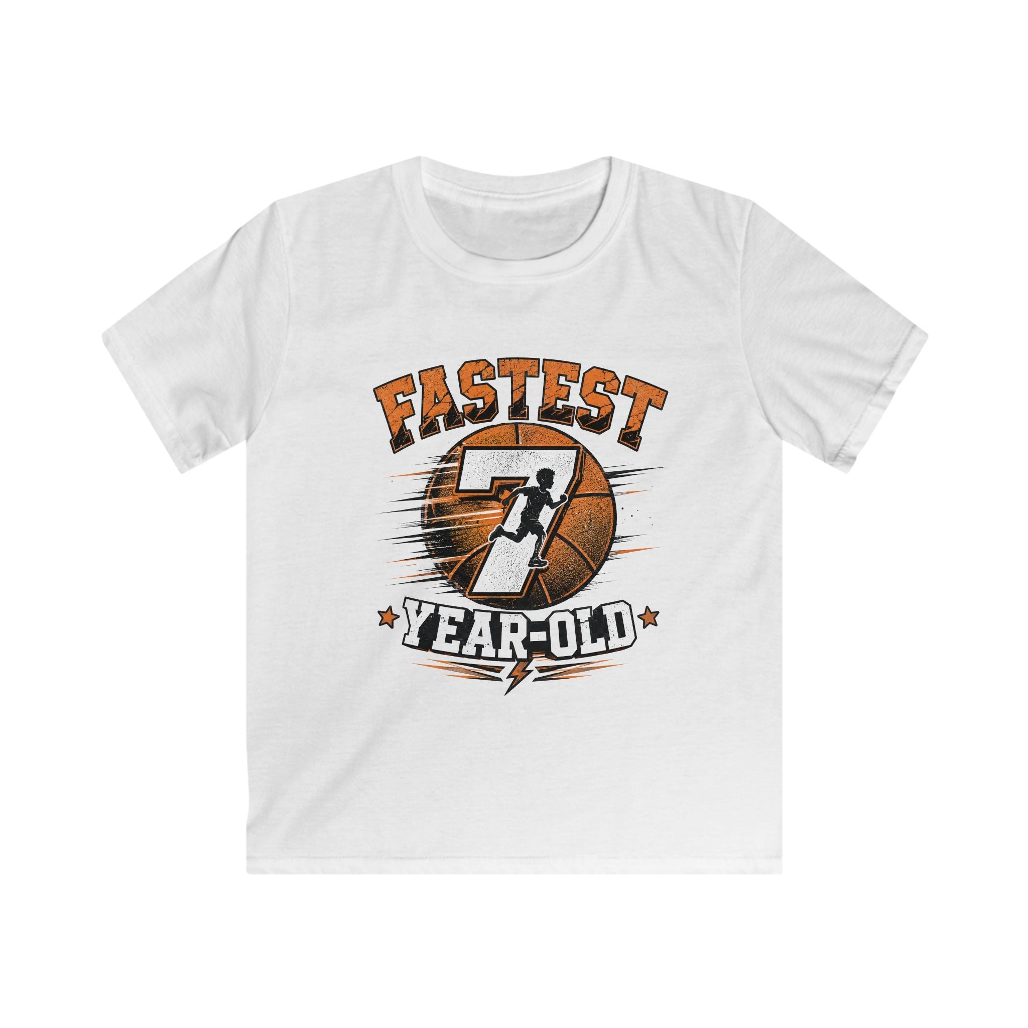 Kids Basketball 'Fastest 7 Year-Old' Sports Birthday Shirt