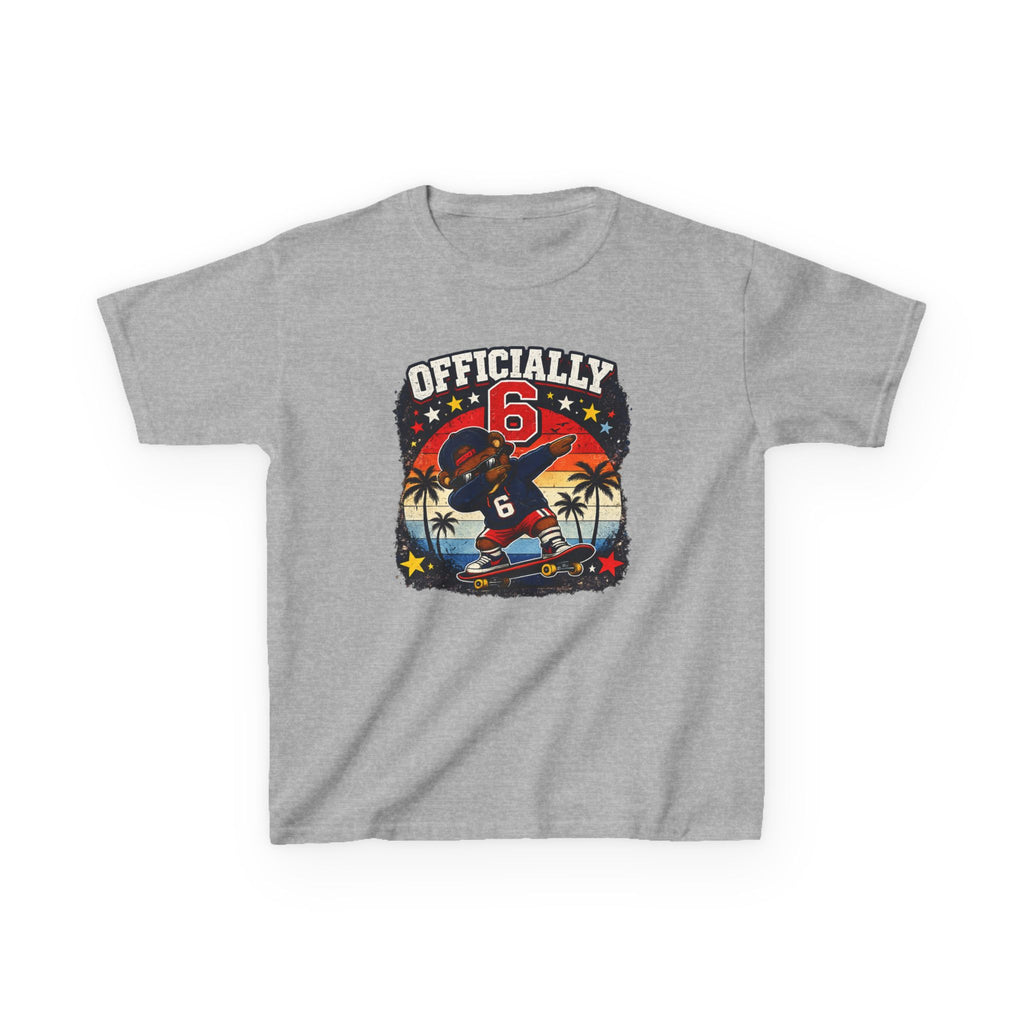 "Officially 6" Graphic kids Birthday T-Shirt Design