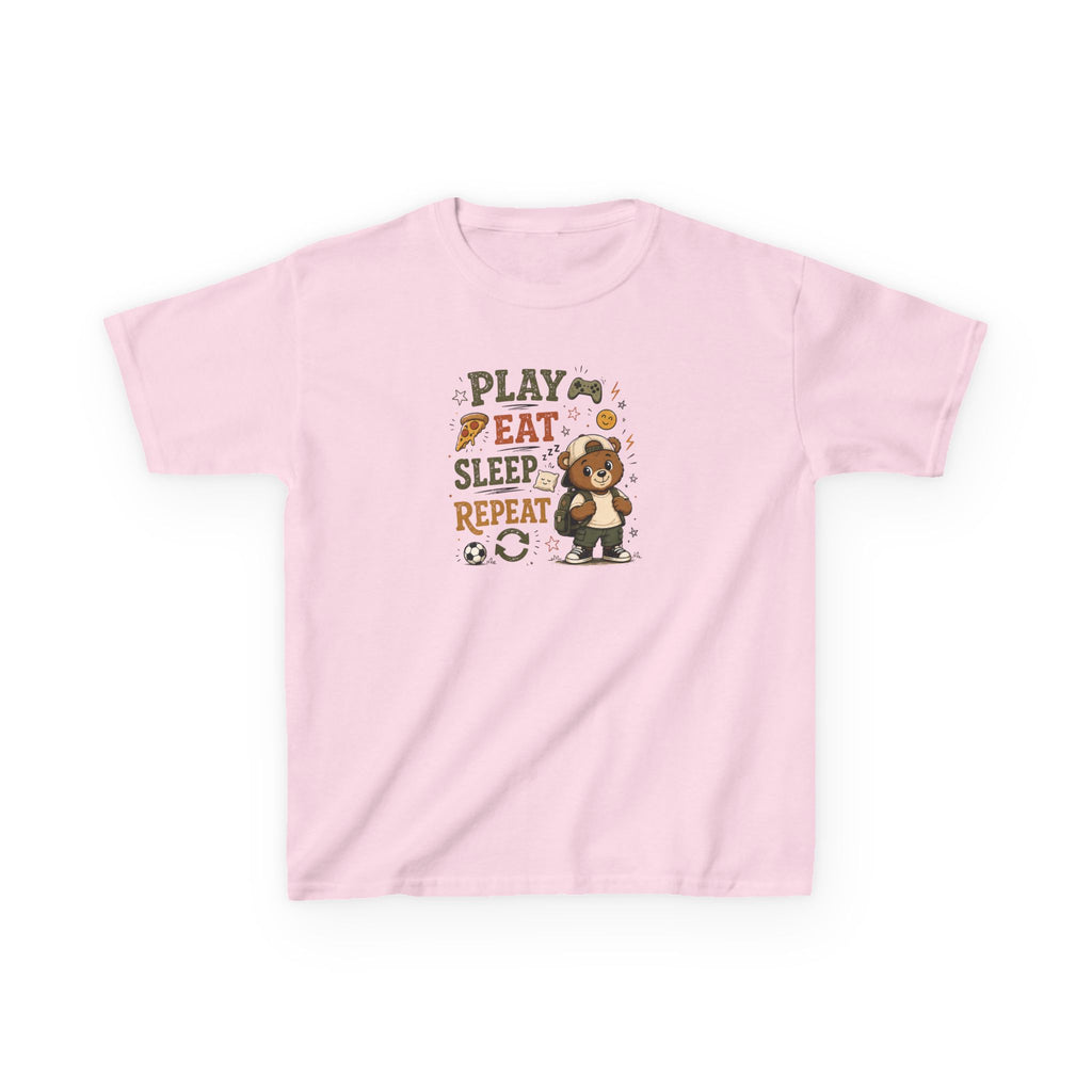 Kids Funny T-Shirt — "PLAY-EAT-SLEEP-REPEAT"