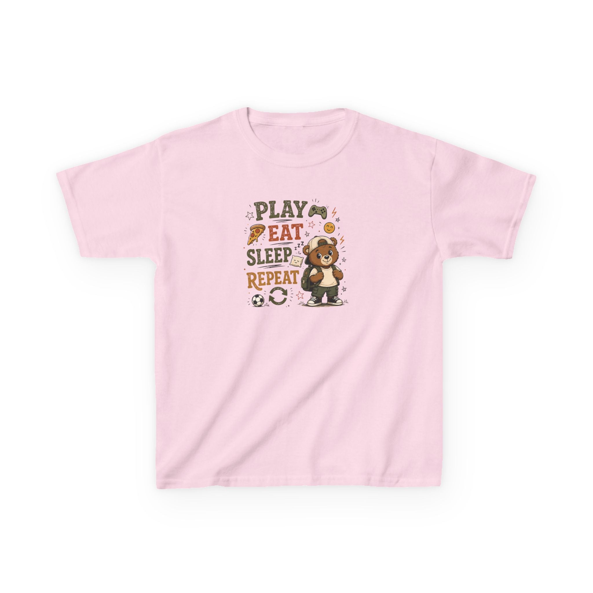 Kids Funny T-Shirt — "PLAY-EAT-SLEEP-REPEAT"