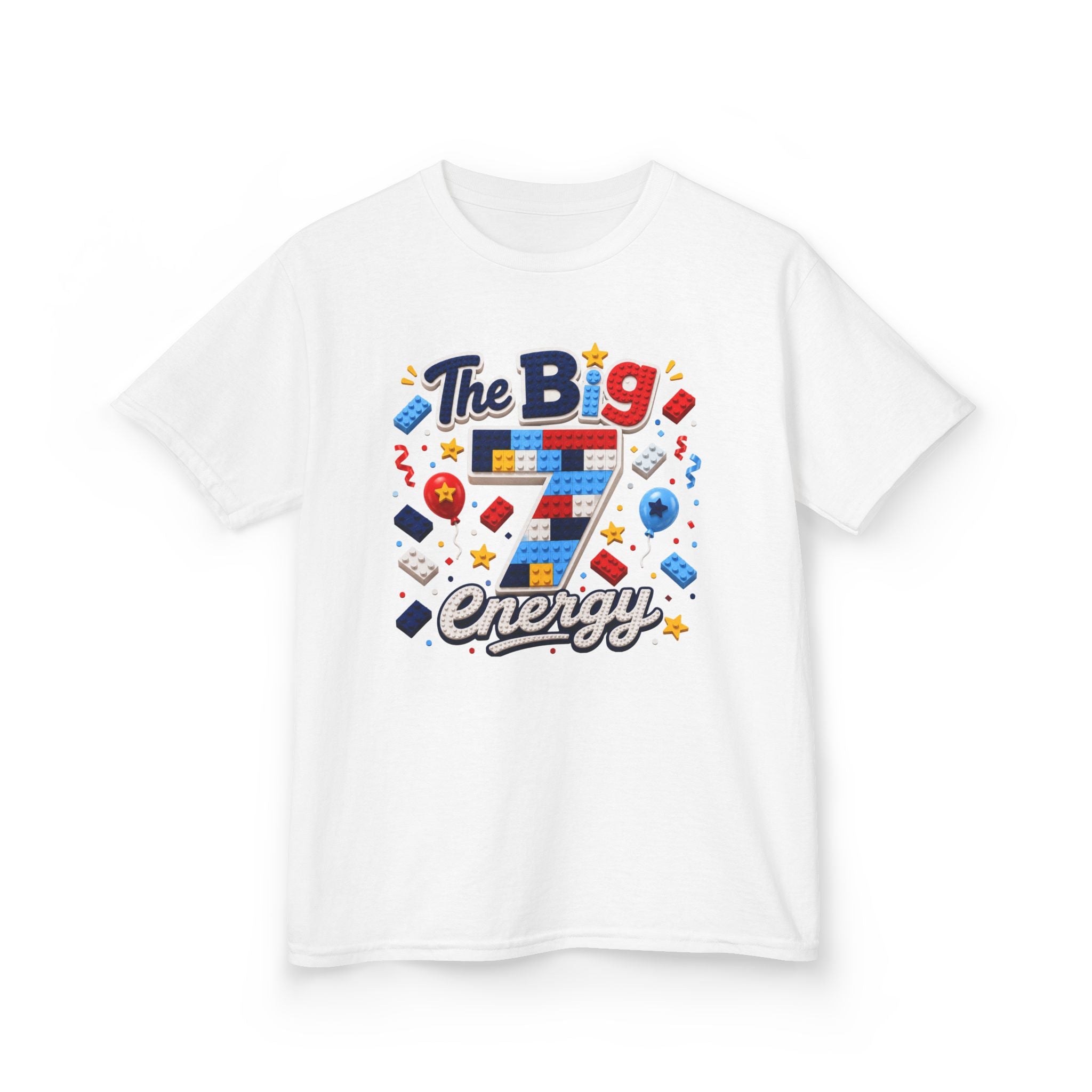 "The Big 7 Energy" Graphic kids Birthday T-Shirt Design