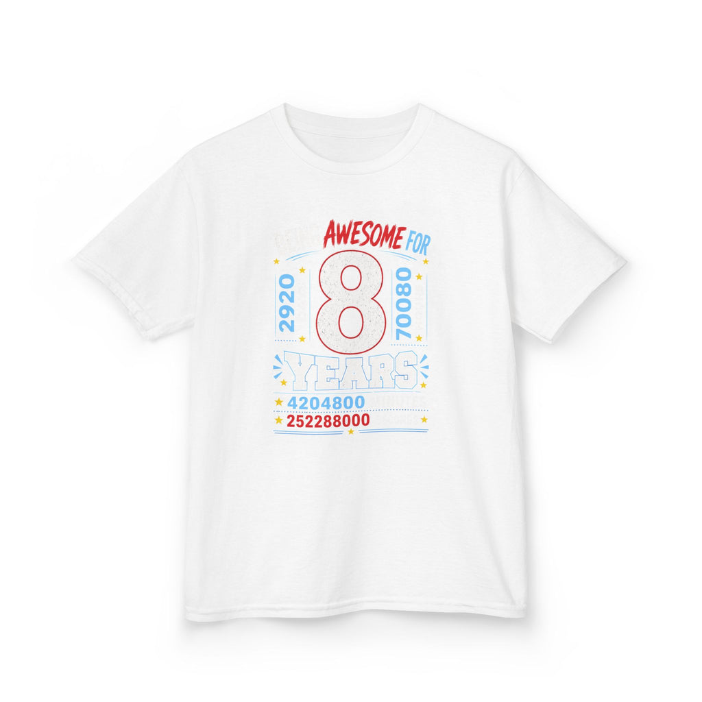 " Being Awesome For 8 Years" Graphic kids Birthday T-Shirt Design