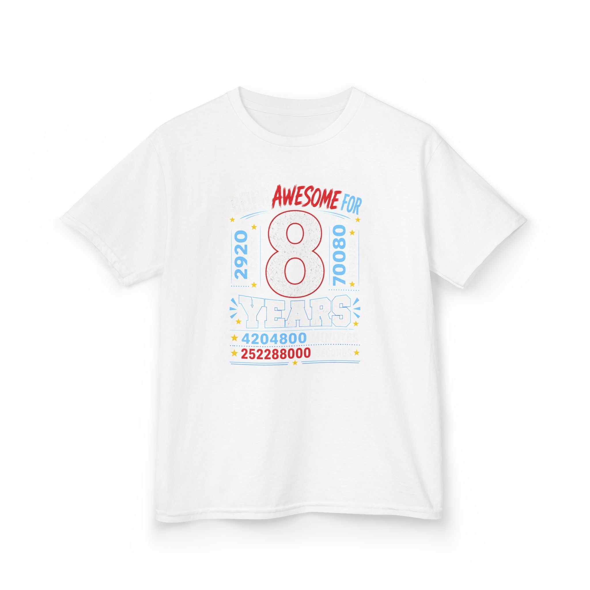 " Being Awesome For 8 Years" Graphic kids Birthday T-Shirt Design