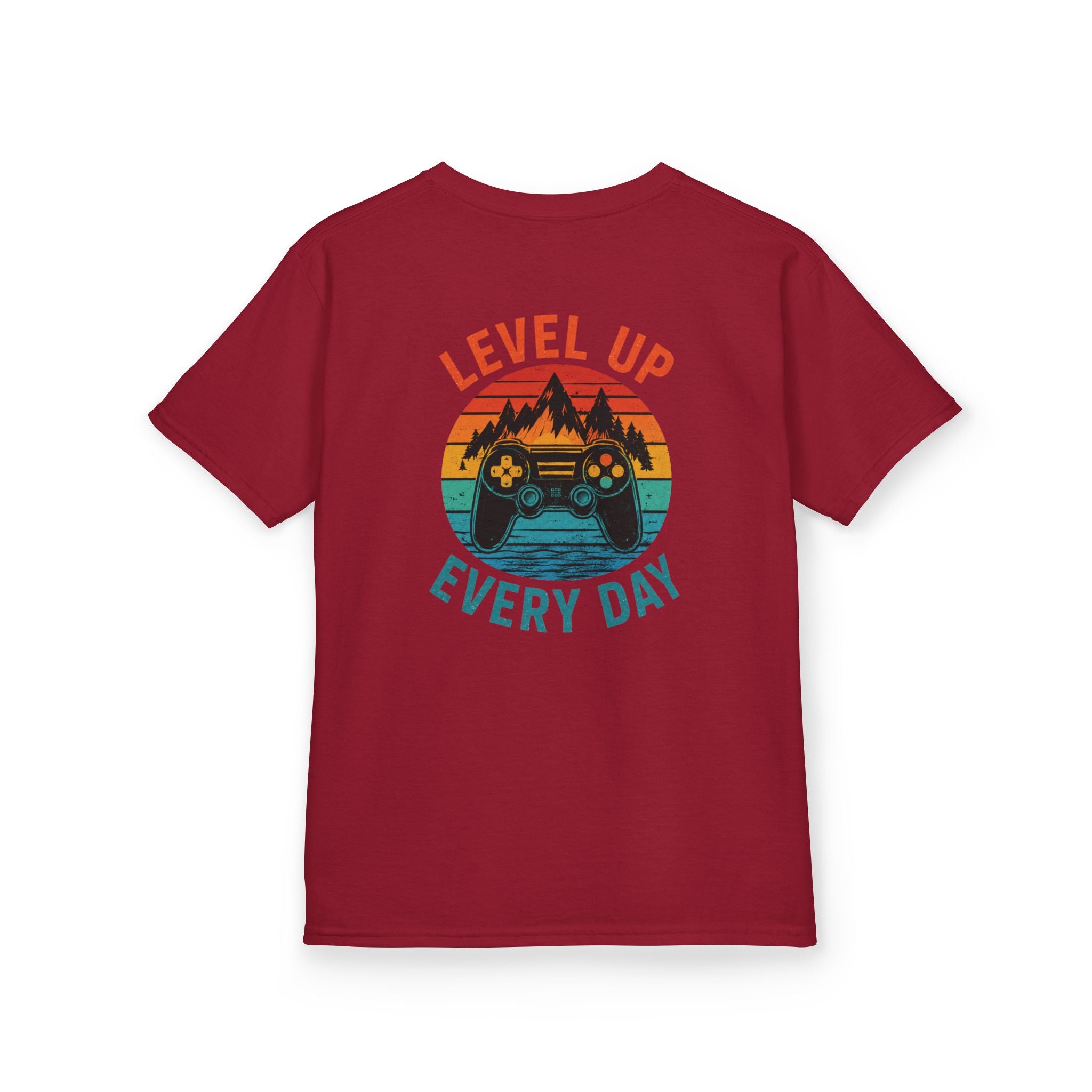 Kids Tee "Level Up Every Day" Retro Gamer Graphic