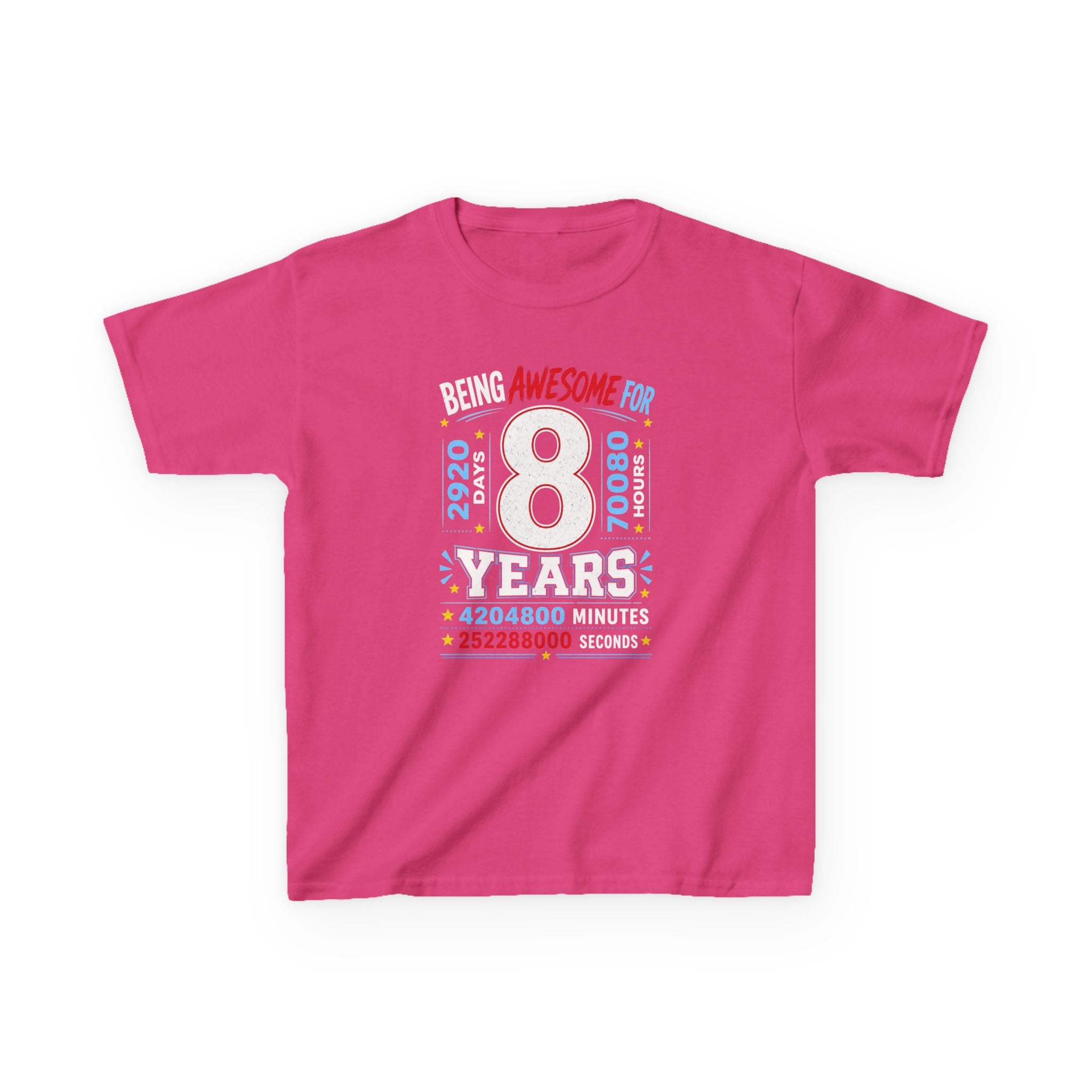 " Being Awesome For 8 Years" Graphic kids Birthday T-Shirt Design