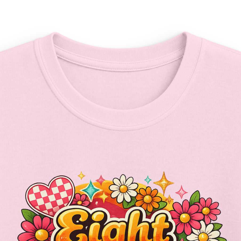 Kids Tee "Eight & Awesome" Floral Birthday Shirt