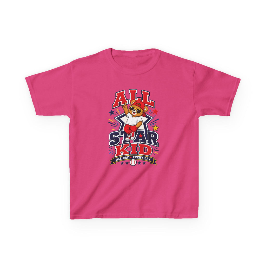 All Star Kid Kids T‑Shirt  Cute Baseball Bear Sports Graphic Tee