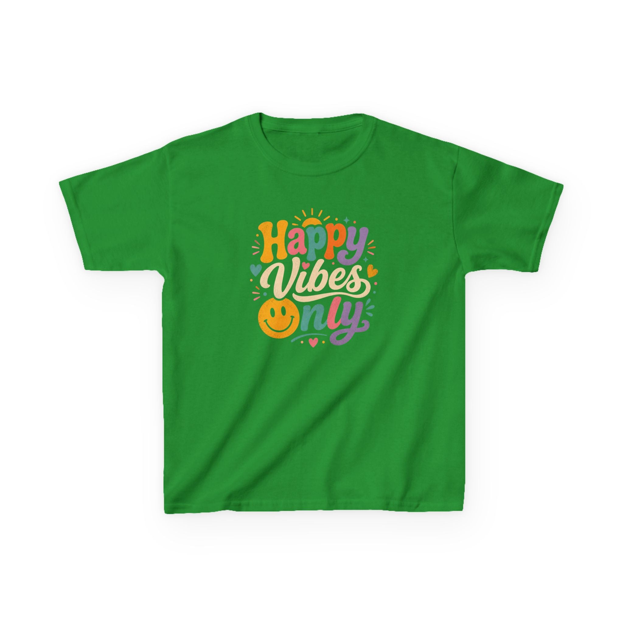 Kids T-Shirt "Happy Vibes Only" Cute Colorful Smiley Tee