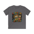 Kids Tee "Progress Not Perfect" Motivational Bear Shirt