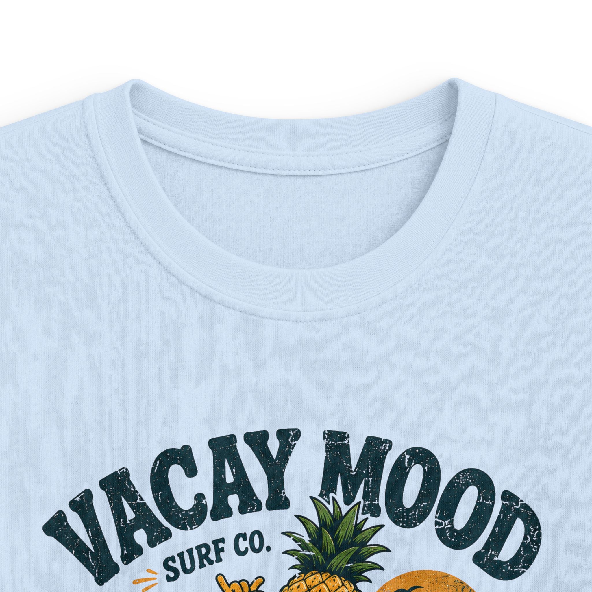 Kids Tee "Vacay Mood: Ride the Good Vibes" Surf Graphic