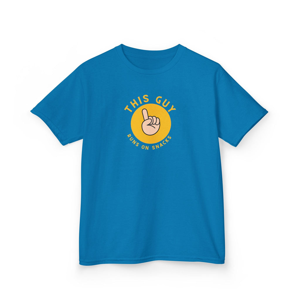 This Guy- Runs on Snacks | Funny Kids Graphic T-Shirt