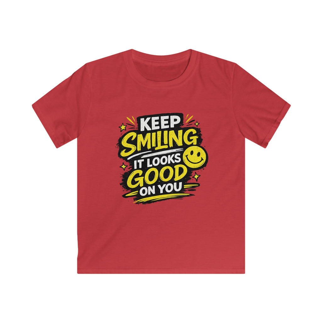 Boys And Girls T-Shirt "Keep Smiling It Looks Good On You" Positive Graphic Tee