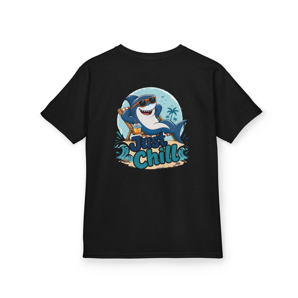 Kids Tee 'Just Chill' Surfing Shark Girls and Boys Graphic